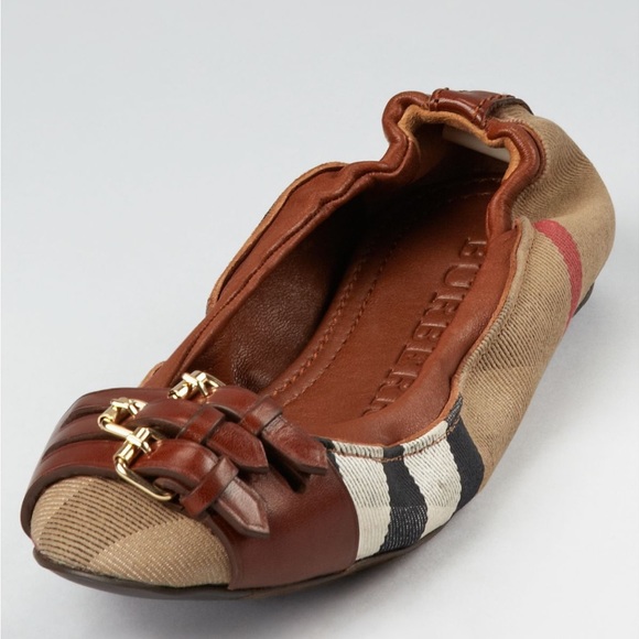Burberry Ballerina Flats Bridle Housecheck Falcony 39 - Picture 9 of 10